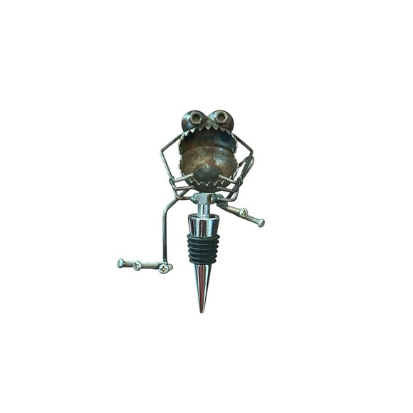 Sugarpost Gnome Be Gone Mini Chugger Grapes Wine Stopper Welded Metal Art Rare - Picture 1 of 6